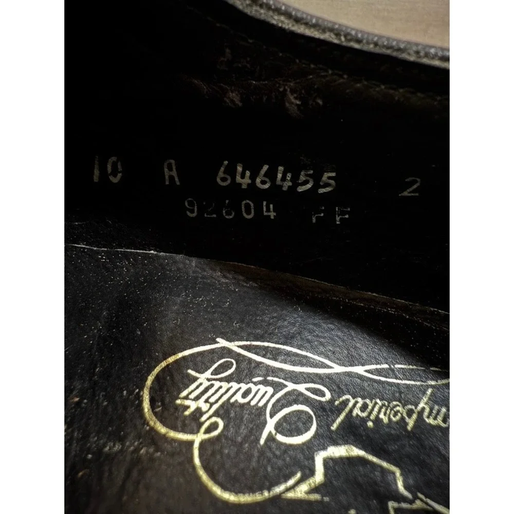 Vintage Florsheim Imperial Long Wingtip Black Leather Oxford Dress Shoes Men 10A